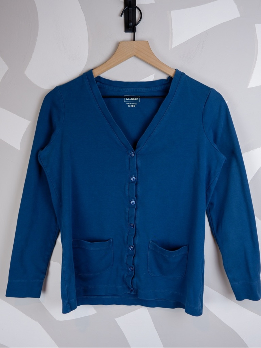 L. L. Bean 100% Cotton Teal Cardigan | S